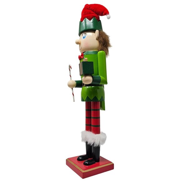 Green Holiday Elf 16" Christmas Nutcracker - Picture 3 of 4
